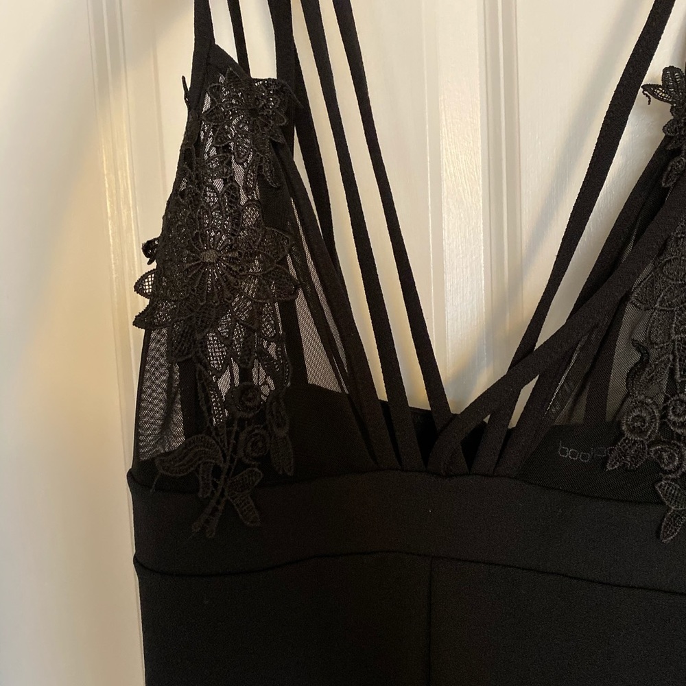 Black strappy lace jumpsuit